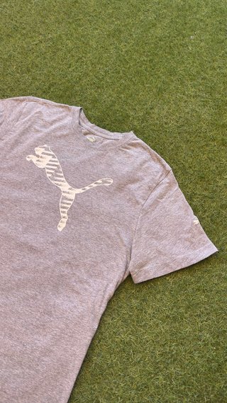 Camiseta Puma Hombre XL Gris Logo Grande Original
