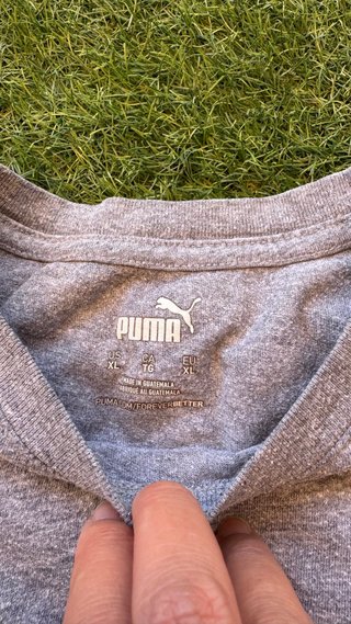Camiseta Puma Hombre XL Gris Logo Grande Original