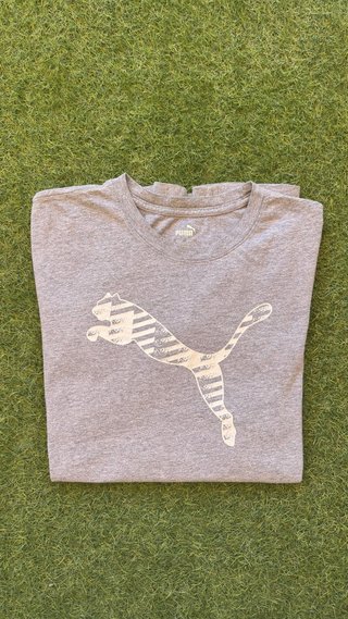 Camiseta Puma Hombre XL Gris Logo Grande Original