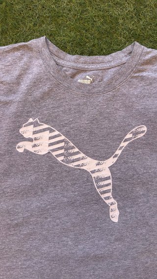 Camiseta Puma Hombre XL Gris Logo Grande Original