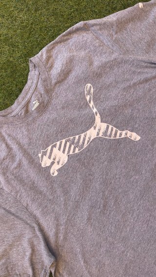 Camiseta Puma Hombre XL Gris Logo Grande Original