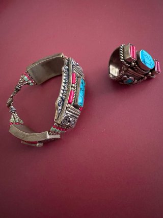 Pulsera y Anillo Turquesa y Roja