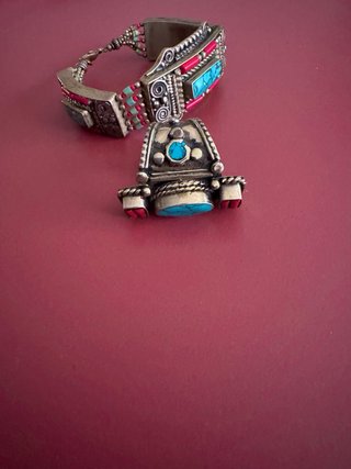 Pulsera y Anillo Turquesa y Roja