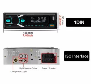 Radio Coche MP3 USB/TF Bluetooth