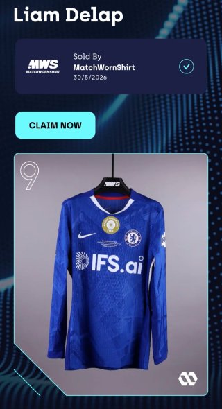 Camiseta Matchissue Chelsea FACUP FINAL Liam Delap