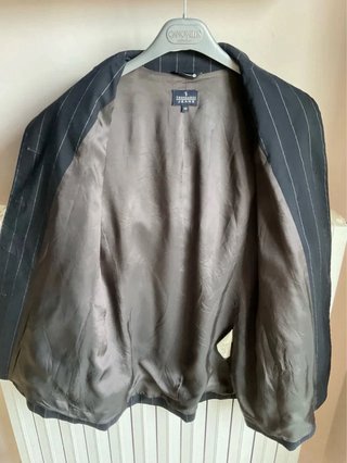 Giacca TRUSSARDI JEANS nera gessata vintage