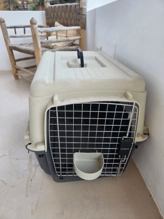 Transportín perro/gato beige y gris