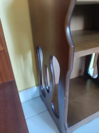Mesita auxiliar vintage madera con cajón