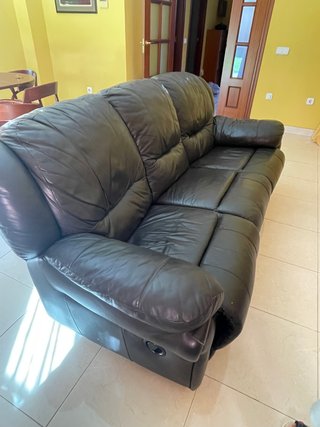 Conjunto de Sofás modulares de piel negro