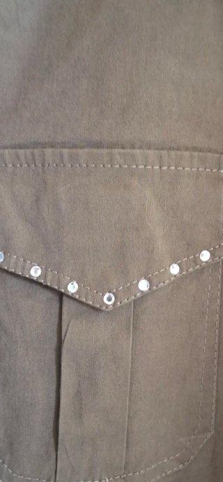 Camisa Valentina's Khaki con Strass Talla XL
