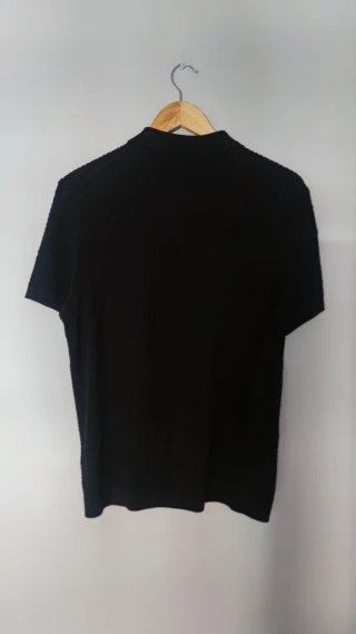 Polo negro hombre con cremallera