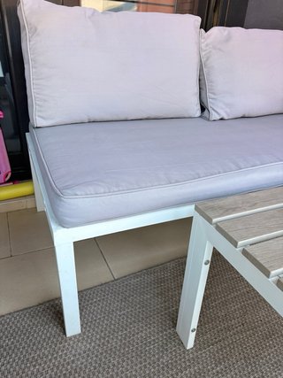 Sofá y mesa de exterior acero