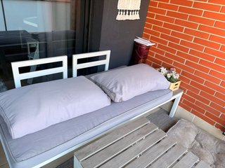 Sofá y mesa de exterior acero