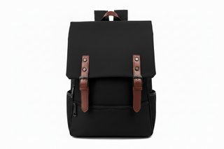 Mochila gris y naranja