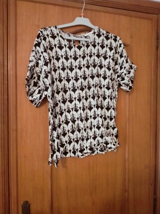 Maglia con levrieri bianco e nero