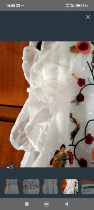 Blusa Zara bordada plumeti