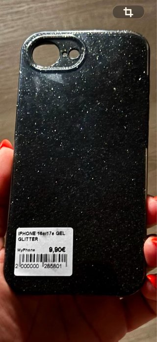 Funda iPhone 16e/17e Gel Glitter Negra