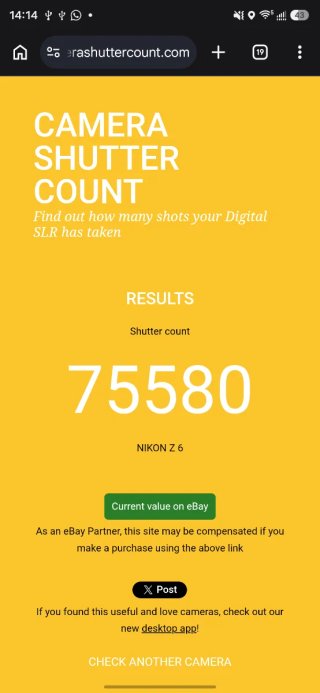Cámara Nikon Z6 Mirrorless 75k disparos LEER