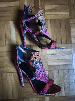 Sandalias Multicolor Estampado Serpiente