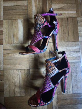 Sandalias Multicolor Estampado Serpiente