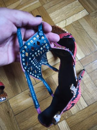 Sandalias Multicolor Estampado Serpiente