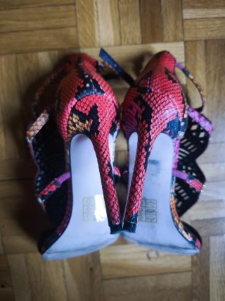 Sandalias Multicolor Estampado Serpiente