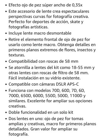 Objetivo 58mm 2 en 1 Gran Angular