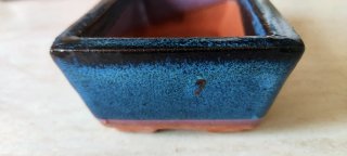Vaso per bonsai blu in ceramica