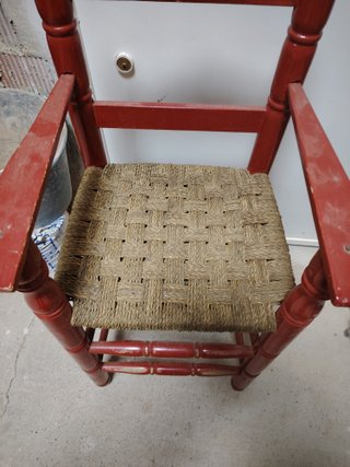 Trona Silla infantil sevillana roja asiento cuerda