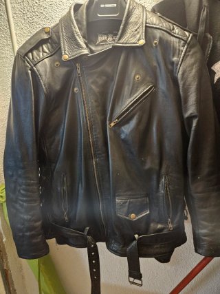 Chaqueta de cuero moto cruzada
