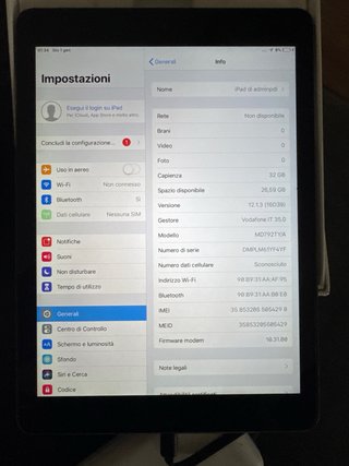 iPad Apple 1ª Gen Argento