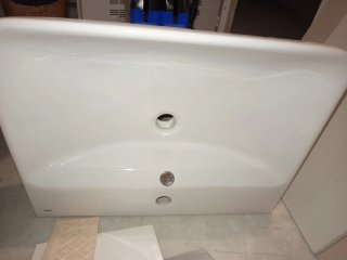Lavabo de porcelana blanco. 2 unidades.