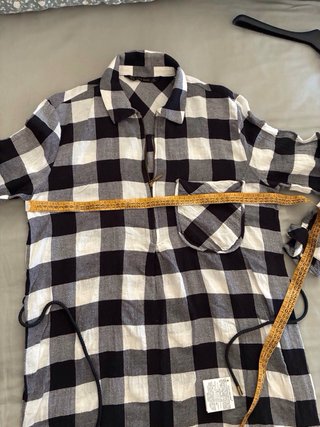 Vestido Zara cuadros blanco y negro T. M