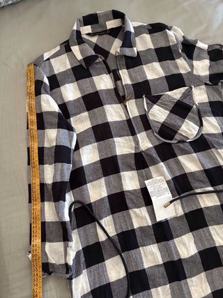 Vestido Zara cuadros blanco y negro T. M