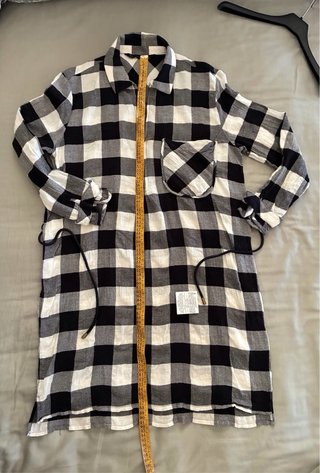 Vestido Zara cuadros blanco y negro T. M