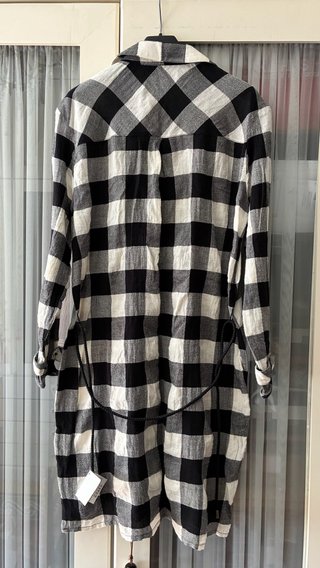 Vestido Zara cuadros blanco y negro T. M