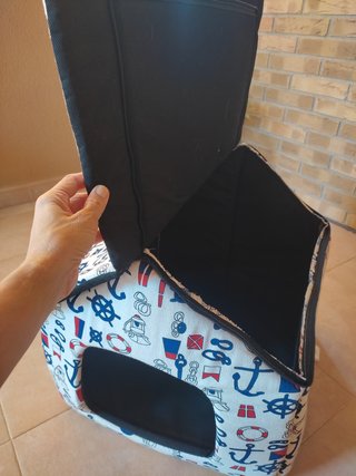 Caseta para mascotas náutica poliéster