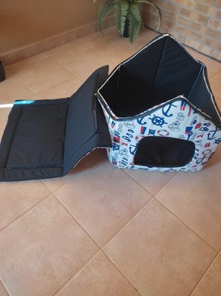 Caseta para mascotas náutica poliéster