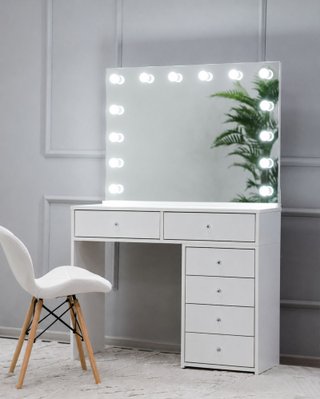Tocador con espejo y luces 100×40×160cm