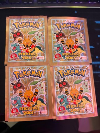 Pokemon Merlin Stickers 2001 Tapa Oro