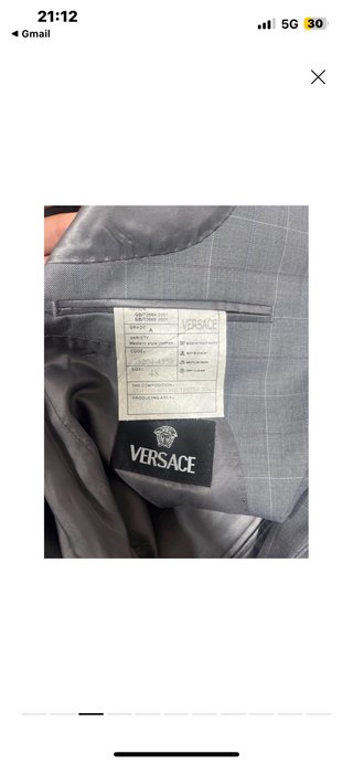 Traje Versace Gris Hombre