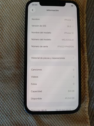 iPhone 12 64GB 83% Batería
