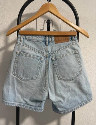 Shorts vaqueros tiro alto azules - Zara Talla 32