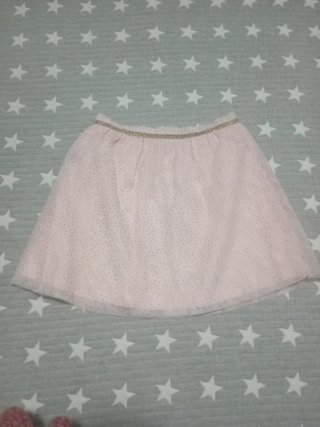 Falda tul rosa con brillos
