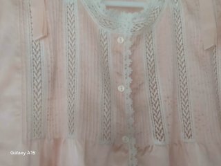 Camisón de raso, clásico, rosa con encaje