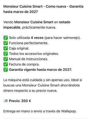 Monsieur Cuisine Smart - Garanzia fino a marzo 2027