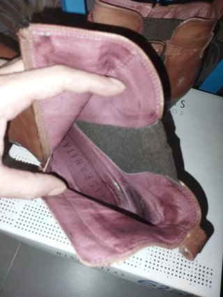 Botines Hispanitas piel marrón tacón 38