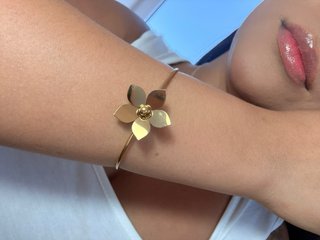 Pulseira Dourada Feminina ajustável Aço Inoxidável