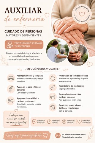 Auxiliar de enfermería / Cuidado de personas