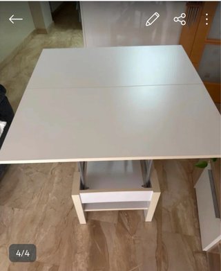 Mesa de centro blanca y beige
